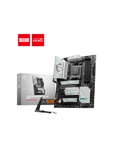 Дънна платка MSI X670E GAMING PLUS WIFI, AM5, DDR5, 4x M.2, RAID, Bluetooth 5.3 - 911-7E16-003