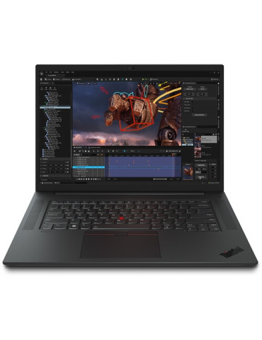 Лаптоп Lenovo ThinkPad P1 G6 Intel Core i7-13800H, 16" WQXGA (2560x1600) IPS AG, 32GB DDR5 RAM, 1TB SSD,  NVIDIA GeForce RTX 4060 8GB, Color Calibration, Backlit KB, FPR, Win 11 Pro - 21FV000MBM