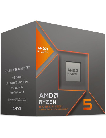 Процесор AMD RYZEN 5 8600G, 4.3GHz,Up to 5.0GHz, 16MB Cache, 65W, AM5, BOX - 100-100001237BOX