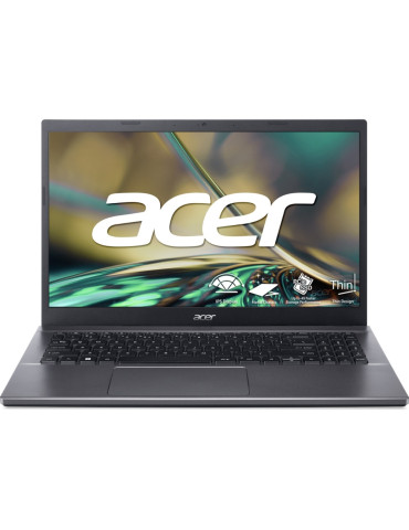 Лаптоп Acer Aspire 5 A515-57-50D8, Intel i5-12450H, 15.6" FHD AG IPS, 16GB RAM, 512GB SSD, FPR, Backlit Kbd, Linux, Gray - NX.KN4EX.015