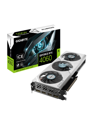 Видео карта Gigabyte GeForce RTX 4060 EAGLE OC ICE 8GB GDDR6 - GV-N4060EAGLEOC ICE-8GD