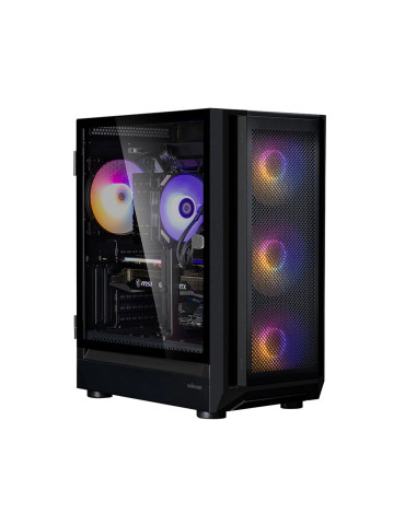 Кутия за компютър Zalman I6 Black, EATX, RGB, Tempered Glass, с включени 3бр вентилатори - ZM-I6-BK