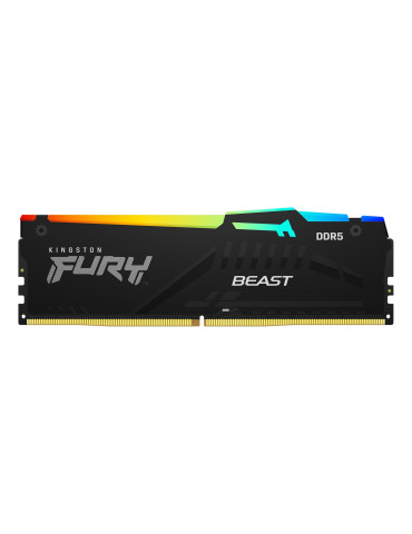 RAM памет Kingston 16GB DDR5 6000MHz CL30 FURY Beast Black RGB, AMD Expo - KF560C30BBEA-16