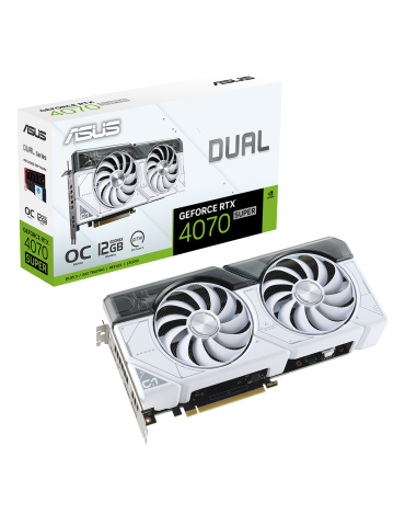 Видео карта Asus DUAL GeForce RTX 4070 SUPER WHITE OC 12GB GDDR6X - 90YV0K84-M0NA00