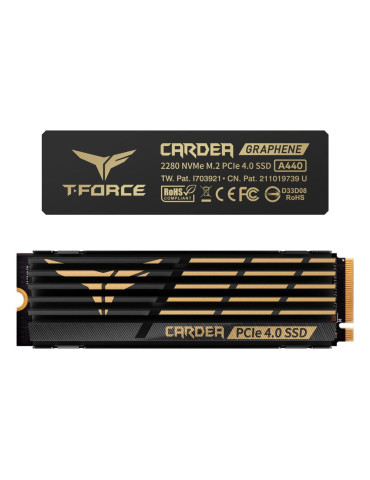 SSD диск Team Group 1TB T-Force Cardea A440, M.2 2280 PCI-e 4.0 x4 NVMe 1.4 с Охладител - TM8FPZ001T0C327