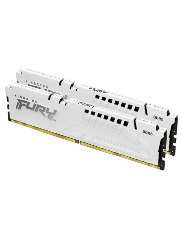 RAM памет Kingston 64GB(2x32GB) DDR5 6000MHz CL30 FURY Beast White AMD EXPO - KF560C30BWEK2-64