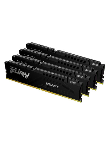 RAM памет Kingston 128GB(4x32GB) DDR5 5600MHz CL36 FURY Beast Black - KF556C40BBK4-128