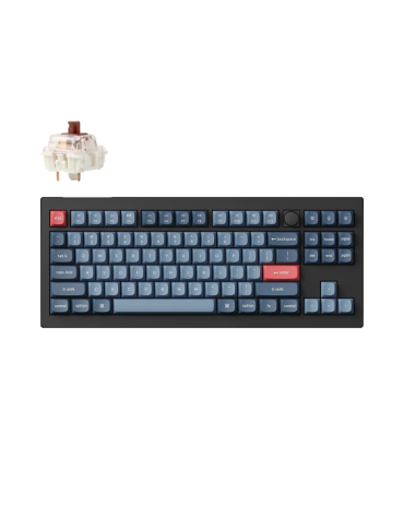 Геймърска механична клавиатура Keychron V3 Max QMK, Carbon Black, Gateron Jupiter Brown Switch, RGB Backlight - V3M-D3