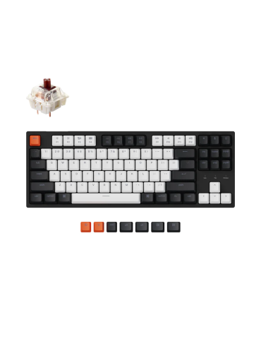 Геймърска механична клавиатура Keychron C1 TKL Gateron G Pro Brown Switch, White Backlight - C1-A3