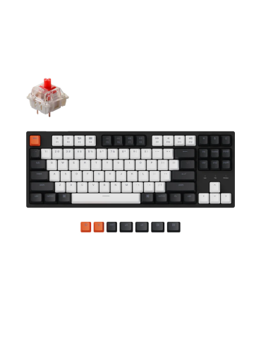 Геймърска механична клавиатура Keychron C1 TKL Gateron G Pro Red Switch, White Backlight - C1-A1