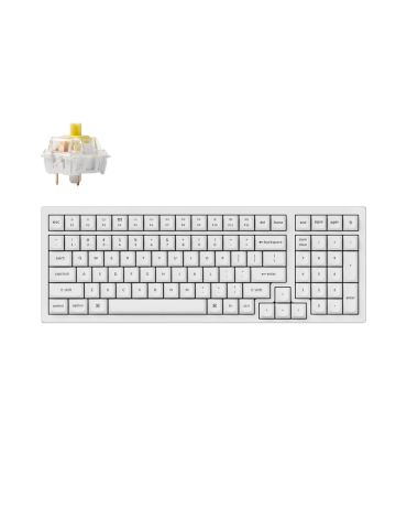 Геймърска механична клавиатура Keychron K4 Pro White Hot-Swappable Full-Size K Pro Banana Switch White LED - K4P-O4