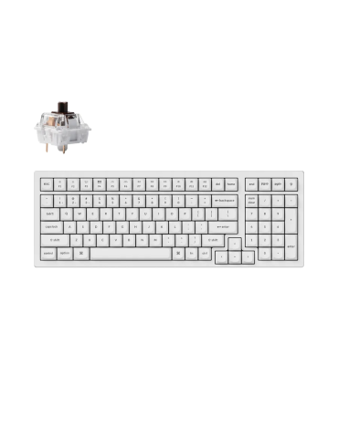 Геймърска механична клавиатура Keychron K4 Pro White Hot-Swappable Full-Size K Pro Brown Switch White LED - K4P-O3