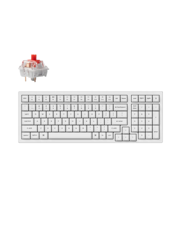 Геймърска механична клавиатура Keychron K4 Pro White Hot-Swappable Full-Size K Pro Red Switch White LED - K4P-O1