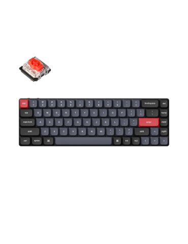 Геймърска механична клавиатура Keychron K7 Pro QMK/VIA 65% Hot-Swappable Low Profile Gateron Red Switch RGB Backlight - K7P-H1