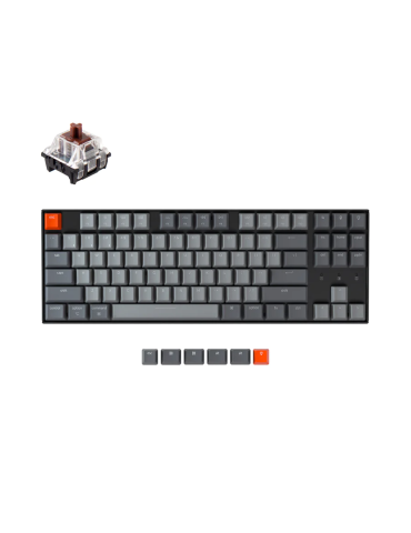 Геймърска механична клавиатура Keychron K8 TKL, Hot-Swappable Gateron Optical Brown Switch RGB Backlight - K8-P3