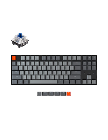 Геймърска механична клавиатура Keychron K8 TKL, Hot-Swappable Gateron Optical Blue Switch RGB Backlight - K8-P2