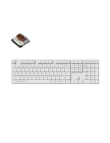 Геймърска механична клавиатура Keychron K5 Pro White QMK/VIA Full-Size Hot-Swappable Low-Profile Gateron Brown Switches RGB Backlight - K5P-Q3