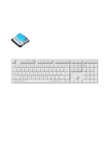 Геймърска механична клавиатура Keychron K5 Pro White QMK/VIA Full-Size Hot-Swappable Low-Profile Gateron Blue Switches RGB Backlight - K5P-Q2