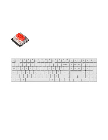 Геймърска механична клавиатура Keychron K5 Pro White QMK/VIA Full-Size Hot-Swappable Low-Profile Gateron Red Switches RGB Backlight - K5P-Q1