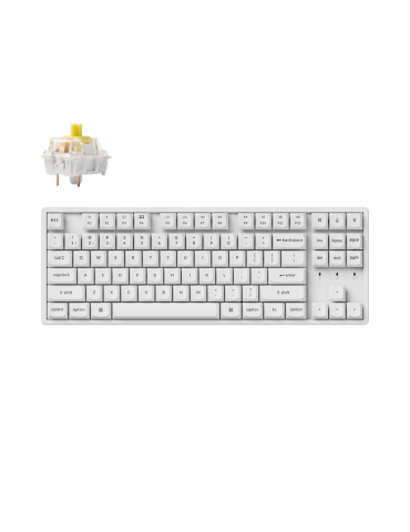 Геймърска механична клавиатура Keychron K8 Pro White QMK/VIA TKL K Pro(Hot Swappable) Banana Switch RGB Backlight Alluminium Frame - K8P-Q4