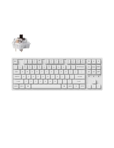 Геймърска механична клавиатура Keychron K8 Pro White QMK/VIA TKL K Pro(Hot Swappable) Brown Switch RGB Backlight Alluminium Frame - K8P-Q3