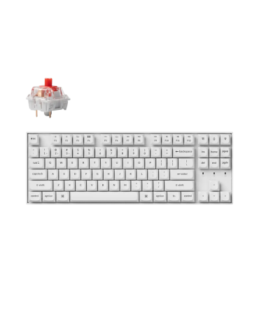 Геймърска механична клавиатура Keychron K8 Pro White QMK/VIA TKL K Pro(Hot Swappable) Red Switch RGB Backlight Plastic Frame - K8P-P1