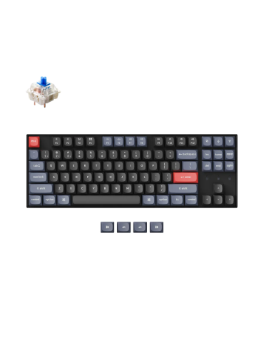 Геймърска механична клавиатура Keychron K8 Pro QMK/VIA TKL Gateron G Pro(Hot Swappable) Blue Switch RGB Backlight Plastic Frame - K8P-H2