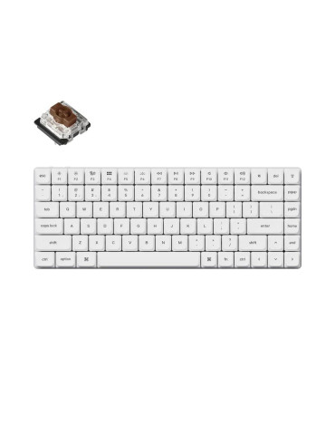 Геймърска механична клавиатура Keychron K3 Pro White QMK/VIA Hot-Swappable Gateron Low Profile Brown Switch, RGB Backlight - K3P-Q3