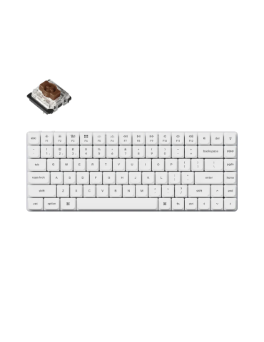 Геймърска механична клавиатура Keychron K3 Pro White QMK/VIA Gateron Low Profile Brown Switch, White Backlight - K3P-O3