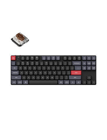 Геймърска механична клавиатура Keychron K1 Pro QMK/VIA TKL Gateron Low Profile Brown Switch, RGB Backlight, ABS - K1P-B3