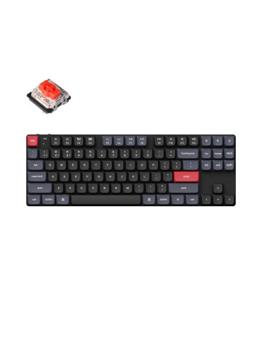 Геймърска механична клавиатура Keychron K1 Pro QMK/VIA TKL Gateron Low Profile Red Switch, RGB Backlight, ABS - K1P-B1