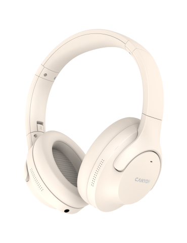 Bluetooth слушалки Canyon OnRiff 10, with Active Noise Cancellation function, BT V5.3 AC7006, battery 300mAh, Type-C charging plug, Beige - CNS-CBTHS10BG