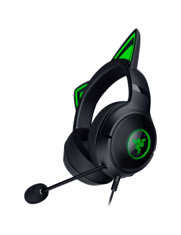 Геймърски слушалки Kraken Kitty V2 - Black, Razer Chroma RGB, Surround sound: Only available on Windows 10 64-bit - RZ04-04730100-R3M1