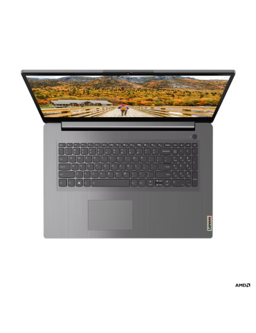 Лаптоп Lenovo IdeaPad 3 17ALC6, AMD Ryzen 5 5500U, 17.30" FHD, IPS 300nits AG, 72% NTSC, 12GB RAM, 512GB SSD, Integrated AMD Radeon Graphics - 82KV00J1BM