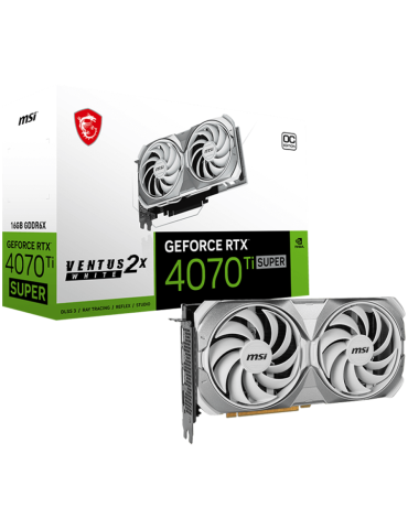 Видео карта MSI  GeForce RTX 4070 TI SUPER 16G VENTUS 2X WHITE OC, 16GB GDDR6X, 256bit