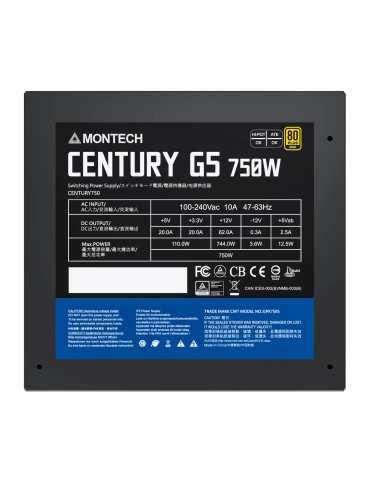 Захранване Montech CENTURY G5 750, PSU ATX3.0, Gold, Full Modular - MONTECH-CENTURY-G5-750