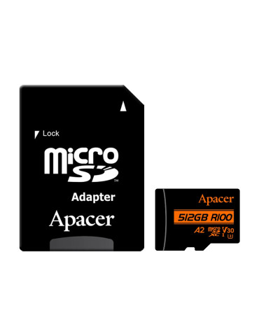 SD карта Apacer 128GB microSDXC UHS-I U3 V30 A2, Adapter - AP128GMCSX10U8-R