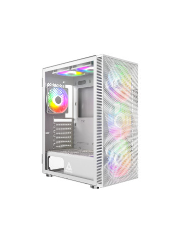 Кутия за компютър Montech X3 MESH, Mid-tower Case, TG, 6 fixed RGB Fans, White - MONTECH-X3-MESH-WH