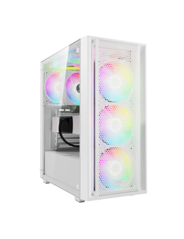 Кутия за компютър Gamdias AURA GC2 Elite White, ATX , Mesh, RGB, Tempered Glass - GAMDIAS-AURA-GC2-ELITE-WH