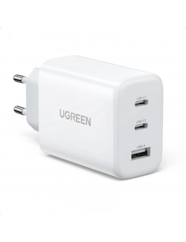 Универсално зарядно за стена Ugreen 65W GaN CD275, 1 x USB-A, 2 x Type-C - UGREEN-90496