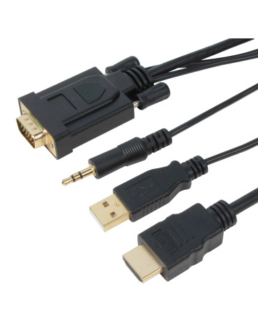 Кабел VCom HDMI M / VGA M - CG598A-1.8m