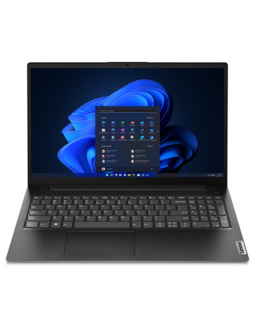 Лаптоп Lenovo V15 G4 AMD Ryzen 5 7520U, 15.6" FHD (1920x1080) TN AG, 16GB LPDDR5 RAM, 512GB SSD, AMD Radeon 610M Graphics, Black, DOS- 82YU00YQBM