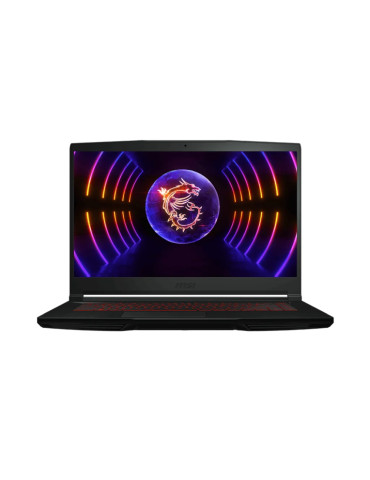 Лаптоп MSI Thin GF63 12VF, Intel i7-12650H, 15.6" FHD, 144Hz, IPS, RAM 16GB DDR4, 1TB SSD, RTX 4060 8GB GDDR6, Red Backlit Gaming KBD, NO OS, Black - 9S7-16R821-1262