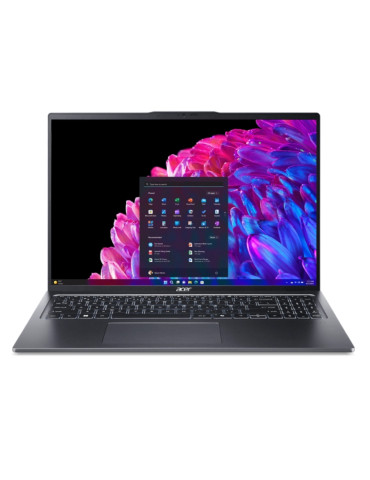 Лаптоп Acer Swift Go16 SFG16-72-7964, Intel Core Ultra 7 155H, 16" 3.2K OLED 120Hz, RAM 32GB LPDDR5,1TB SSD, Intel UMA, FPR, Win 11 Home, Gray - NX.KX4EX.002