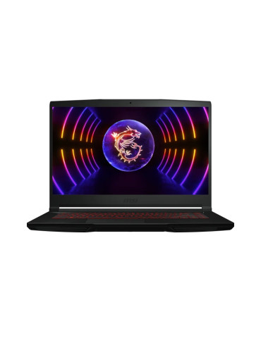 Лаптоп MSI Thin GF63 12VE, Intel i5-12450H, 15.6" FHD, 144Hz, IPS, RAM 16GB DDR4, 1TB SSD, RTX4050 6GB GDDR6, Red Backlit Gaming KBD, NO OS, Black - 9S7-16R821-1265