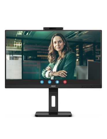 Монитор AOC 24P3CW, 23.8" IPS WLED, 75Hz, 4ms GtG, 300cd m/2, 1000:1, DCR 50M:1, AdaptiveSync, Low Blue Light, 5Wx2, 5MP Windows Hello, Swivel, HDMI, DP, RJ45, USB