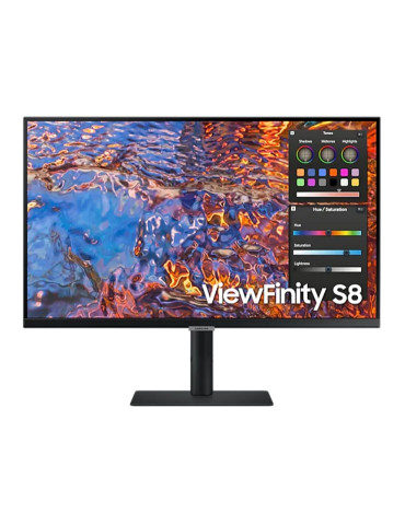 Монитор Samsung 27B800, 27" IPS LED, 60Hz, 5 ms GTG, 3840x2160, 300 cd/m2, PBP, PIP, USB-C 90W, USB 3.0, DP, HDMI, Black - LS27B800PXPXEN