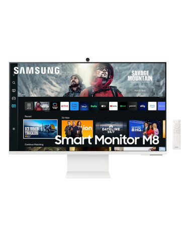 Монитор Samsung 32CM801, 32" VA SMART 3840x2160, Bluetooth 4.2, WiFi 5, USB-C 65W, USB, HDMI, Speakers, Tizen, White - LS32CM801UUXDU