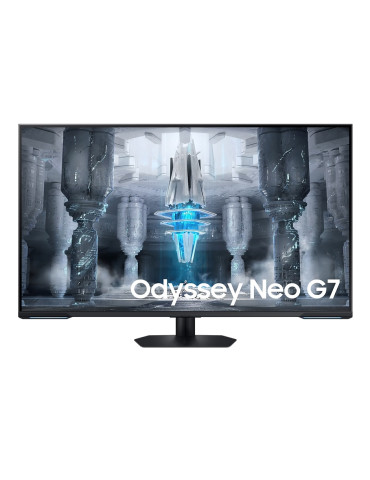 Монитор Samsung LS43CG700, 43" Odyssey Neo G7 GAMING, VA, 144Hz, Smart, 3840 x 2160, 400 cd/m2, DP , HDMI, USB Hub, Black/White - LS43CG700NUXEN