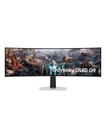 Монитор Samsung LS49CG934, 49" Odyssey G9 GAMING, Curved OLED, 1800R, 240Hz, Smart. 32:9, 5120 x 1440, 250 cd/m2, DP, HDMI, Micro HDMI, USB Hub, Silver - LS49CG934SUXEN